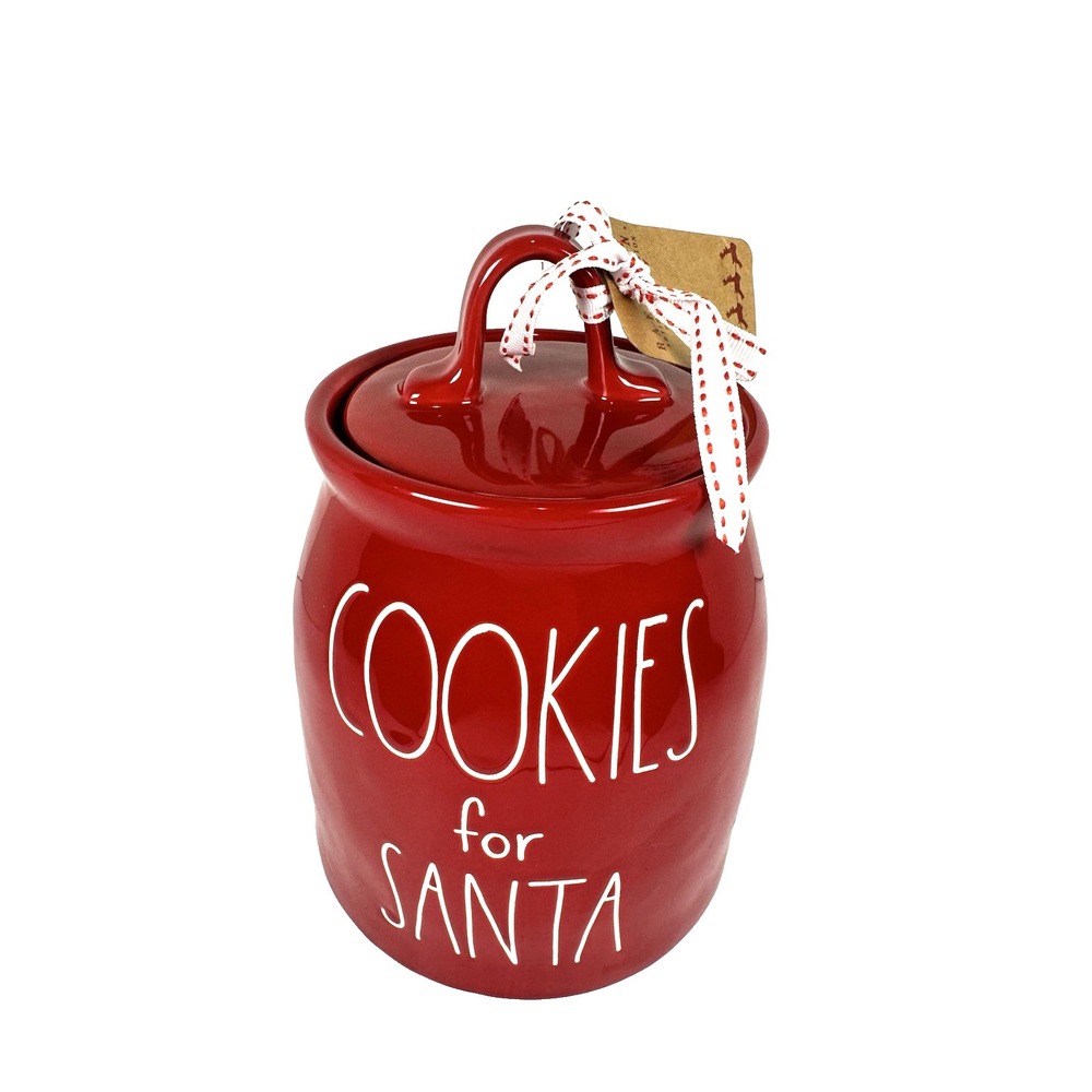 Rae Dunn Cookies for Santa Red Canister Jar with Lid‎ Magenta Artisan Collection